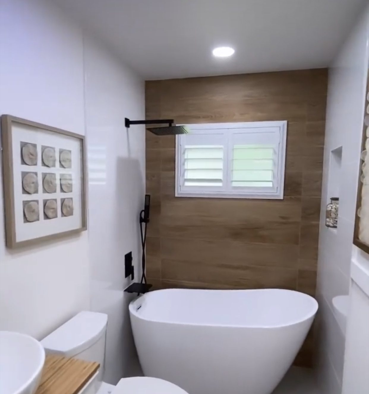 Bathroom remodel with freestanding tub