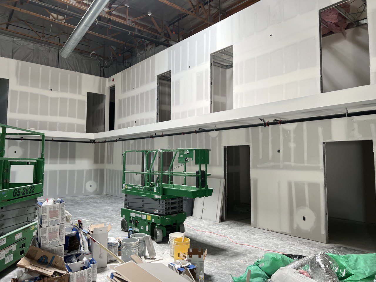 Commercial tenant improvement construction in progress