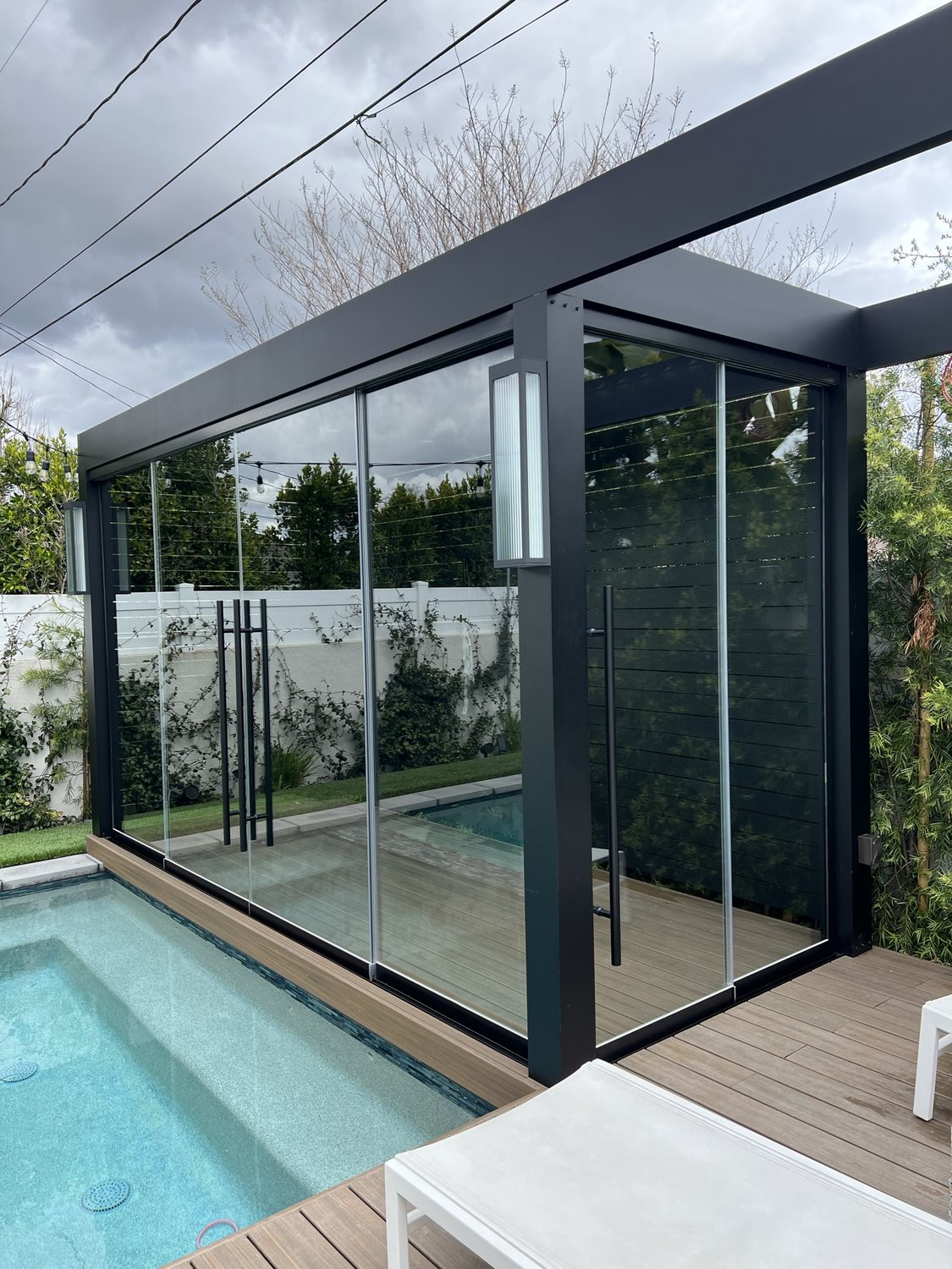 Interior glass door partition